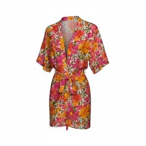 Vintage French Maid lightweight dressing  gown in colours that pop